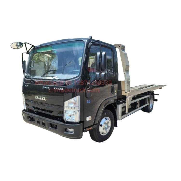 Isuzu Black Warrior Wrecker Truck One-to-two flatbed wrecker