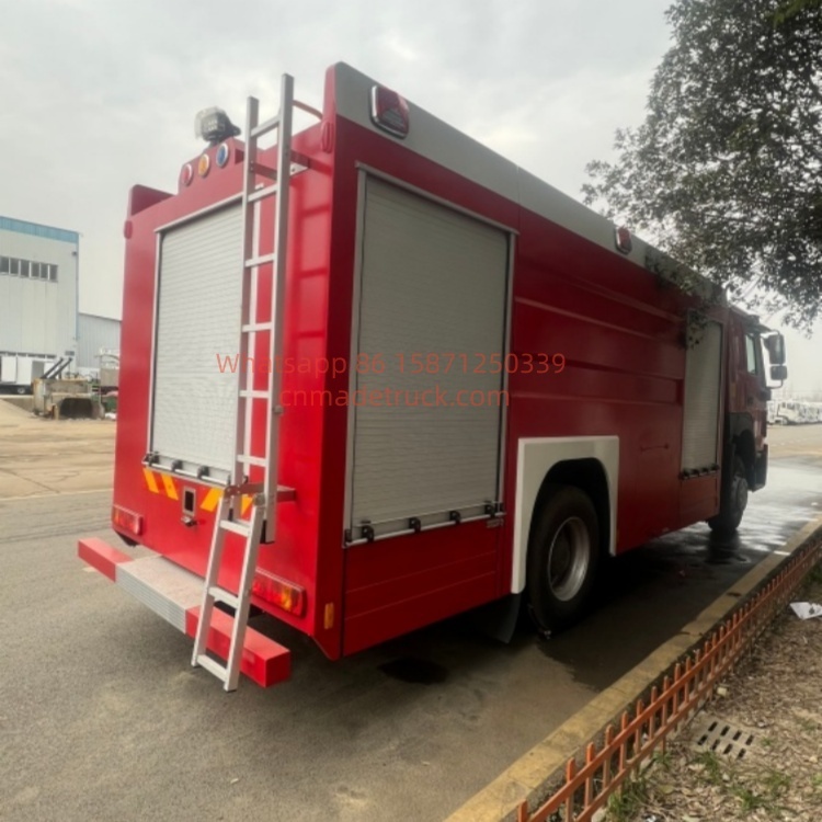 Sinotruk Howo 4×2 Single Axle Water Tank Fire Truck 7000 L capacity
