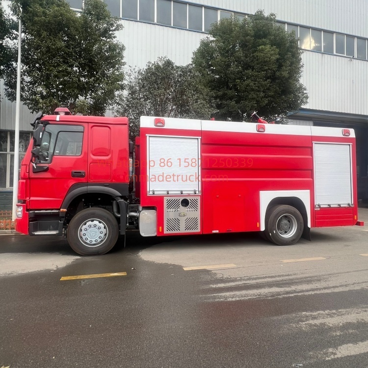 Sinotruk Howo 4×2 Single Axle Water Tank Fire Truck 7000 L capacity