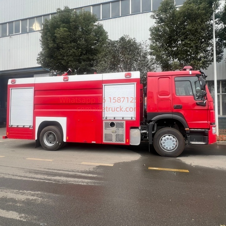 Sinotruk Howo 4×2 Single Axle Water Tank Fire Truck 7000 L capacity