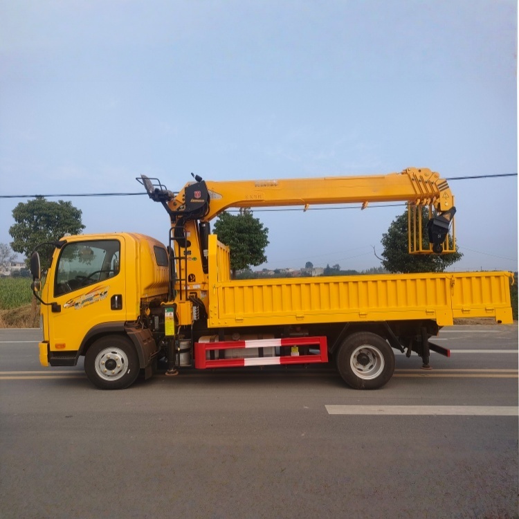 FAW truck-mounted crane transport truck, truck-mounted crane truck, straight arm crane, flatbed truck-mounted crane truck