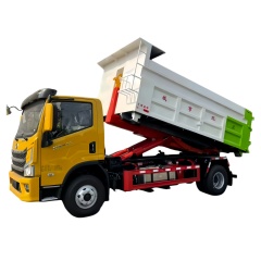 SAIC blue-plate heavy-duty hook-arm garbage truck with a 3800mm wheelbase and a 130-horsepower Weichai engine