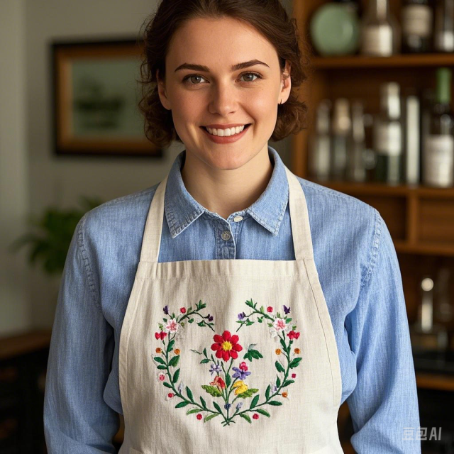 Customized embroidered apron
