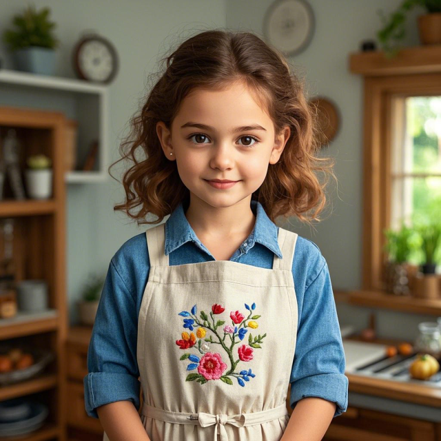 Customized embroidered apron