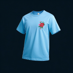Chinese style  cutely and lovely cat and elegant flower Customized embroidered patch T-shirt