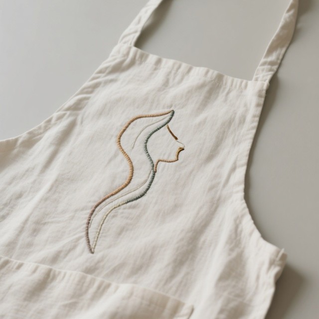 Ins-style minimalist embroidered apron