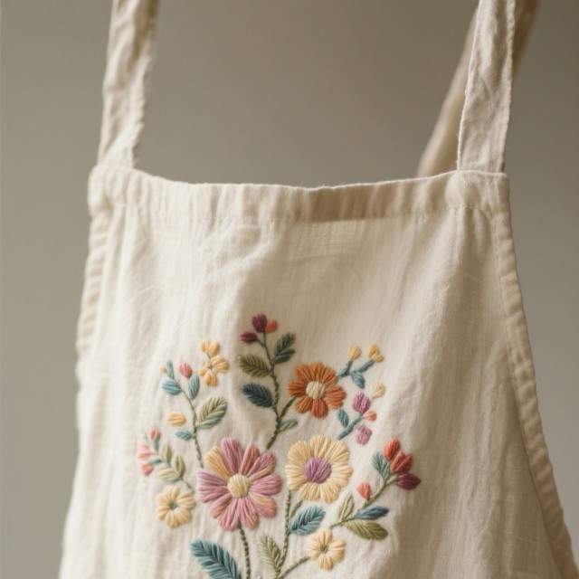 Ins-style minimalist embroidered apron