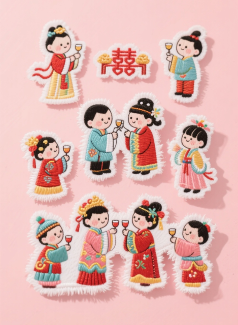 Embroidered Wedding Patches - Custom Embroidered Patches