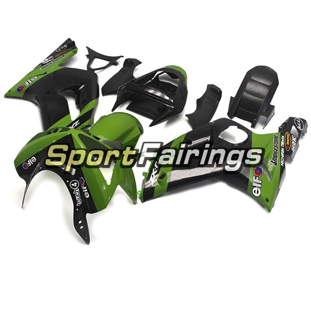 Fairing Kit Fit For Kawasaki ZX6R 2003-2004- Green Black