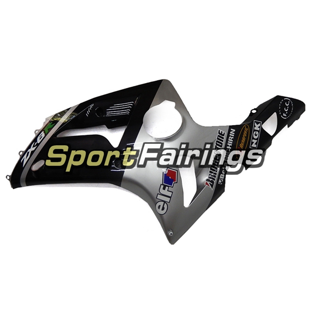 Fairing Kit Fit For Kawasaki ZX6R 2003-2004- Sliver Black