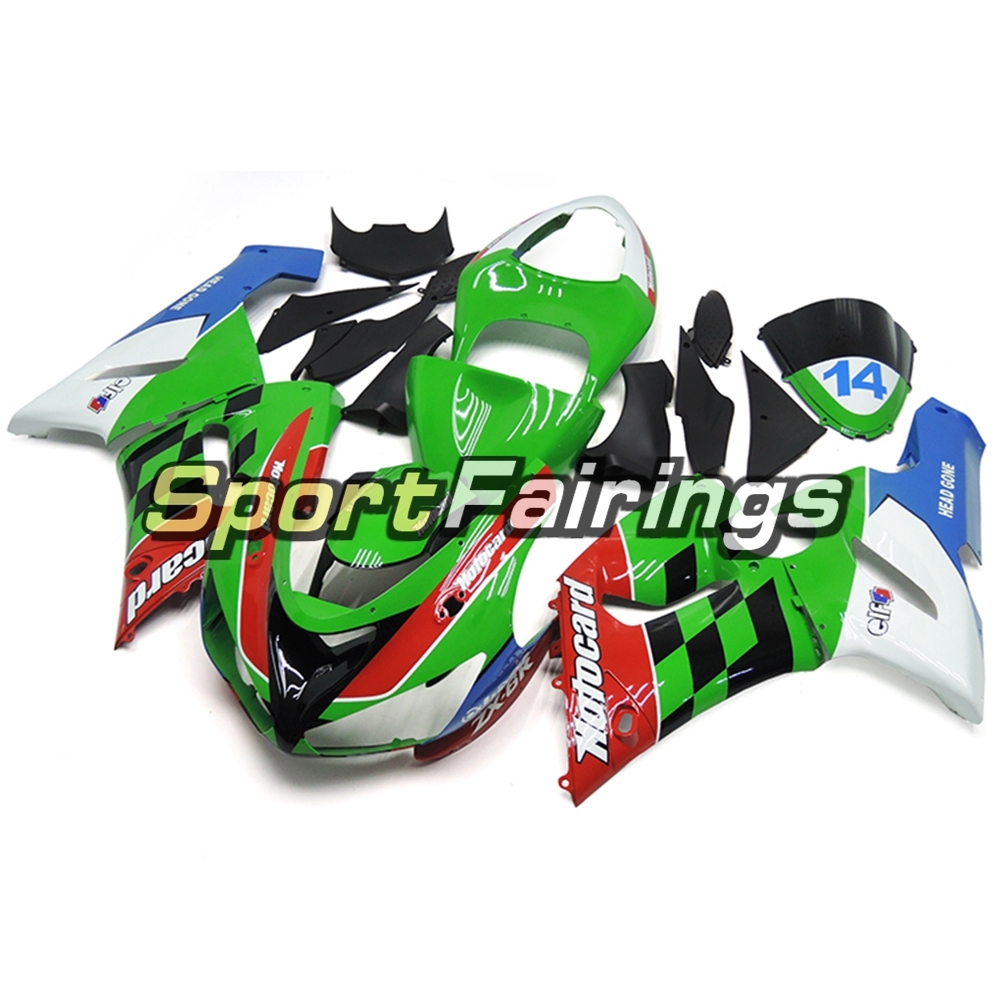 Fairing Kit Fit For Kawasaki ZX6R 2005 - 2006 - Green Red