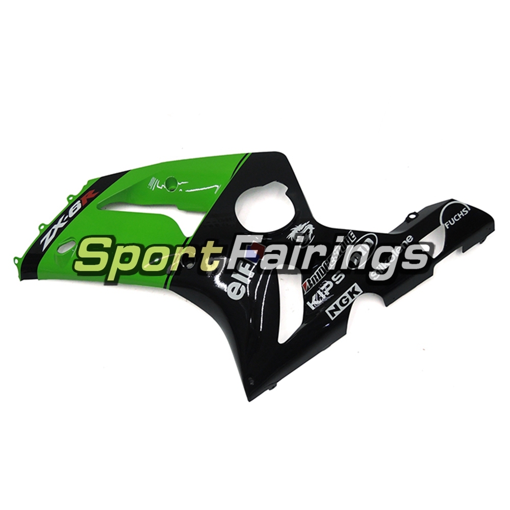 Fairing Kit Fit For Kawasaki ZX6R 2003-2004- Elf Black Green
