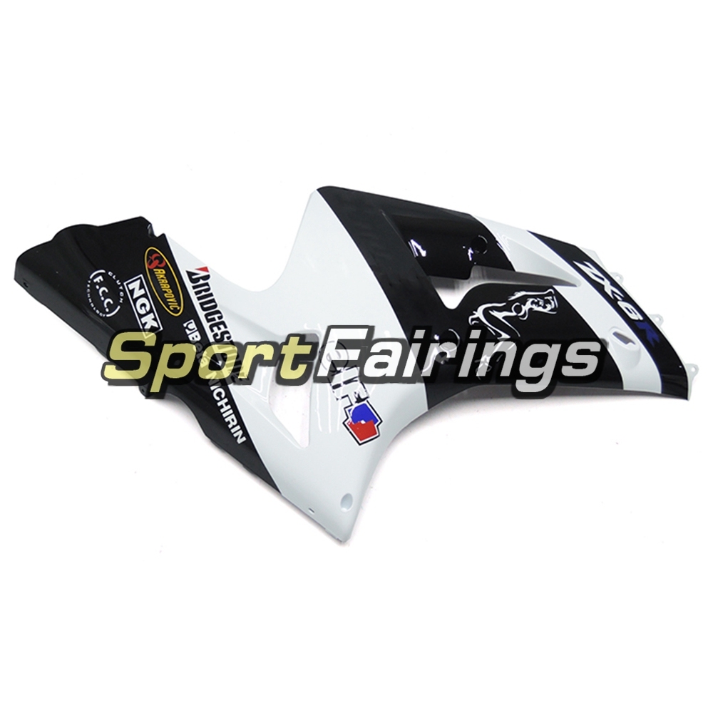 Fairing Kit Fit For Kawasaki ZX6R 2003-2004- White Black