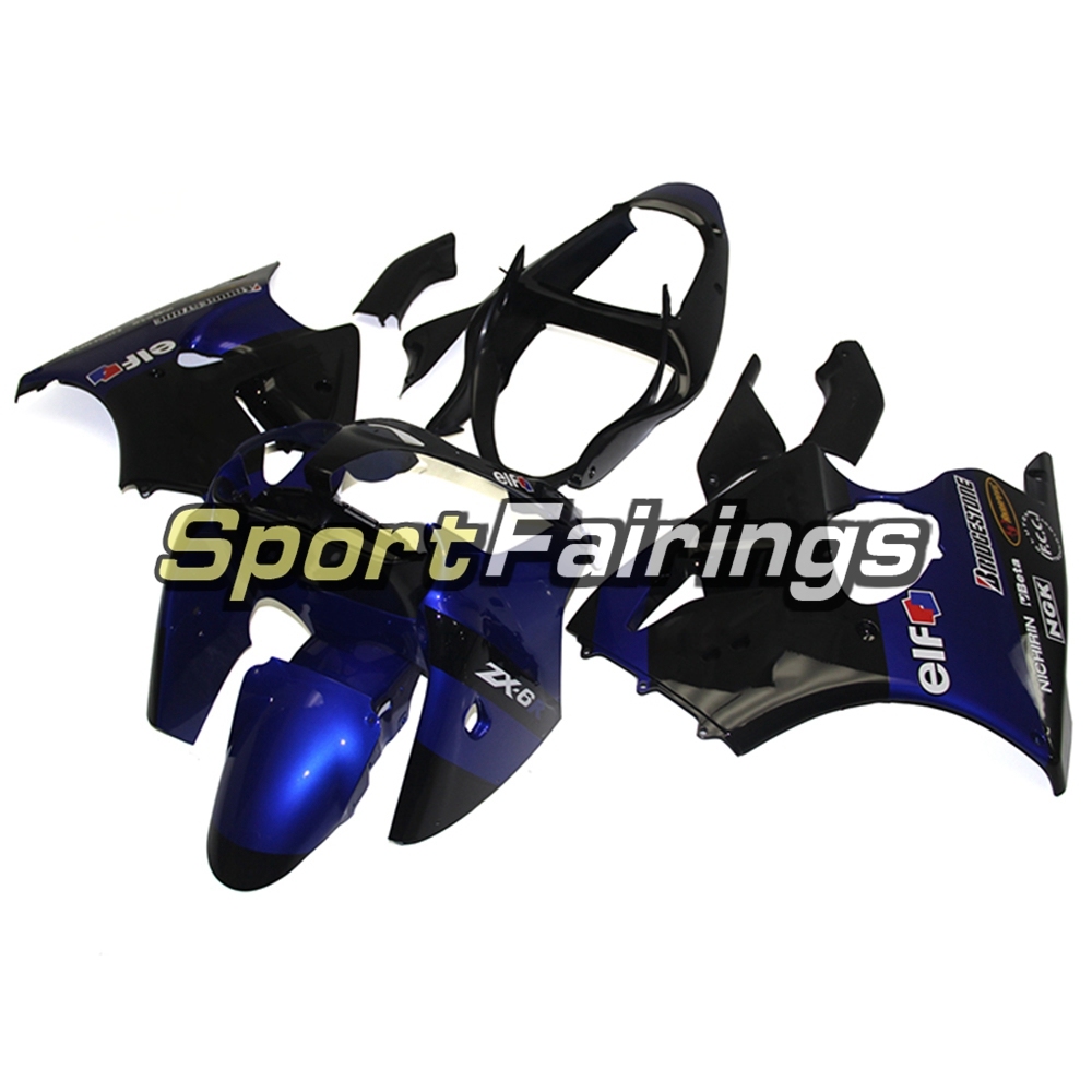 Fairing Kit Fit For Kawasaki ZX6R 2000-2002- Elf Black Blue