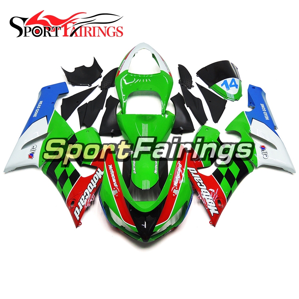 Fairing Kit Fit For Kawasaki ZX6R 2005 - 2006 - Green Red