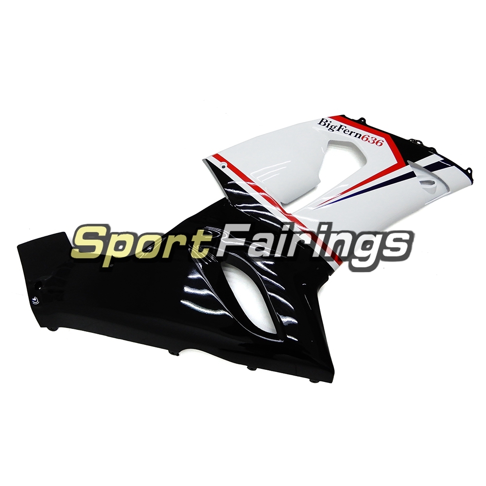 Fairing Kit Fit For Kawasaki ZX6R 2005 - 2006 - Red Stripe White Black