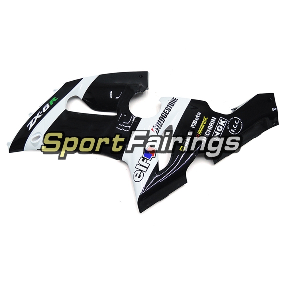 Fairing Kit Fit For Kawasaki ZX6R 2005 - 2006 - Elf White Black