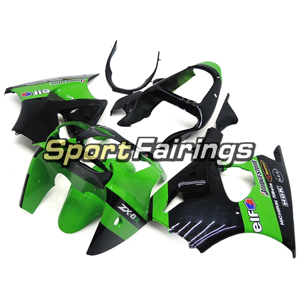 Fairing Kit Fit For Kawasaki ZX6R 2000-2002- Elf Green Black