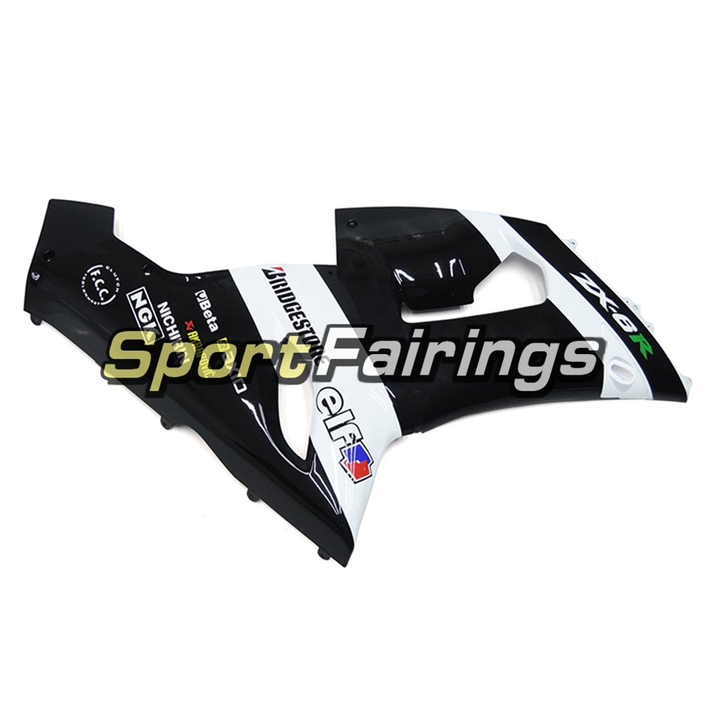 Fairing Kit Fit For Kawasaki ZX6R 2005 - 2006 - Elf White Black