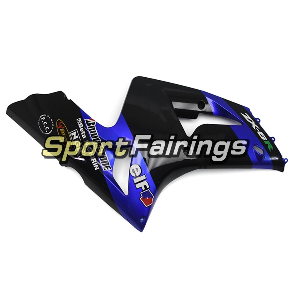 Fairing Kit Fit For Kawasaki ZX6R 2003-2004- Dark Blue Black
