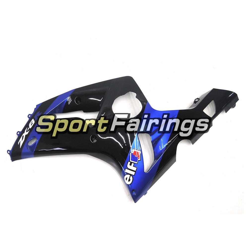 Fairing Kit Fit For Kawasaki ZX6R 2003-2004- Elf Black Blue
