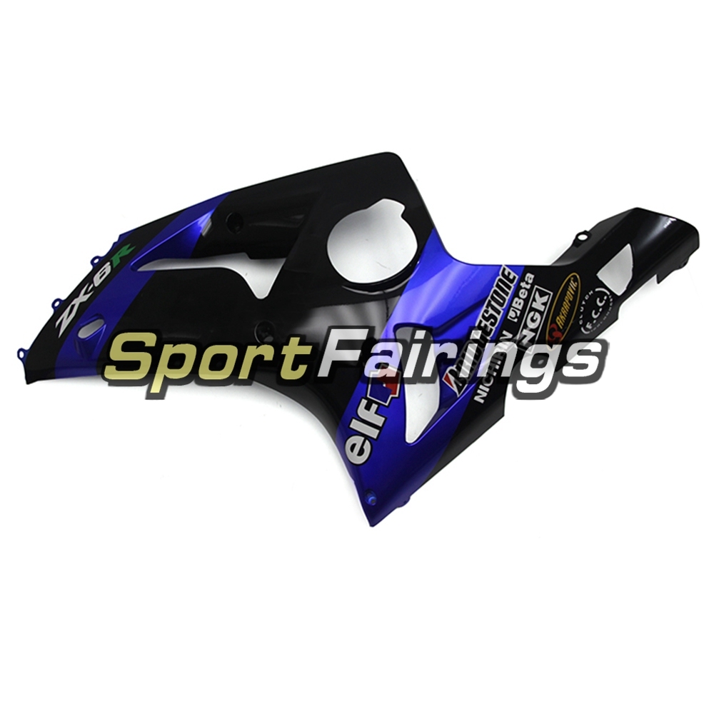 Fairing Kit Fit For Kawasaki ZX6R 2003-2004- Dark Blue Black