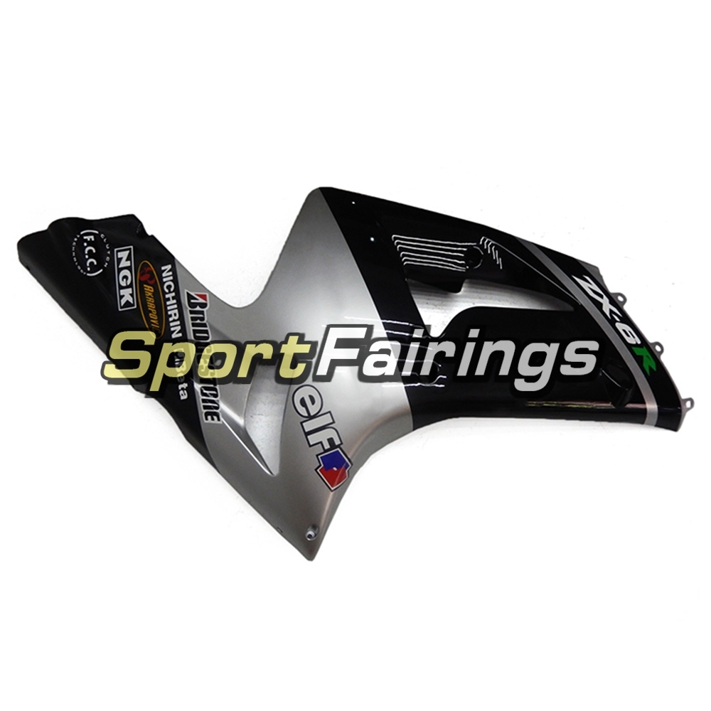 Fairing Kit Fit For Kawasaki ZX6R 2003-2004- Sliver Black
