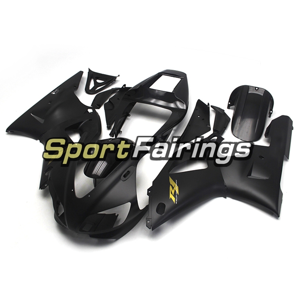Fairing Kit Fit For Yamaha YZF R1 1998 1999 - Matte Black with Glod