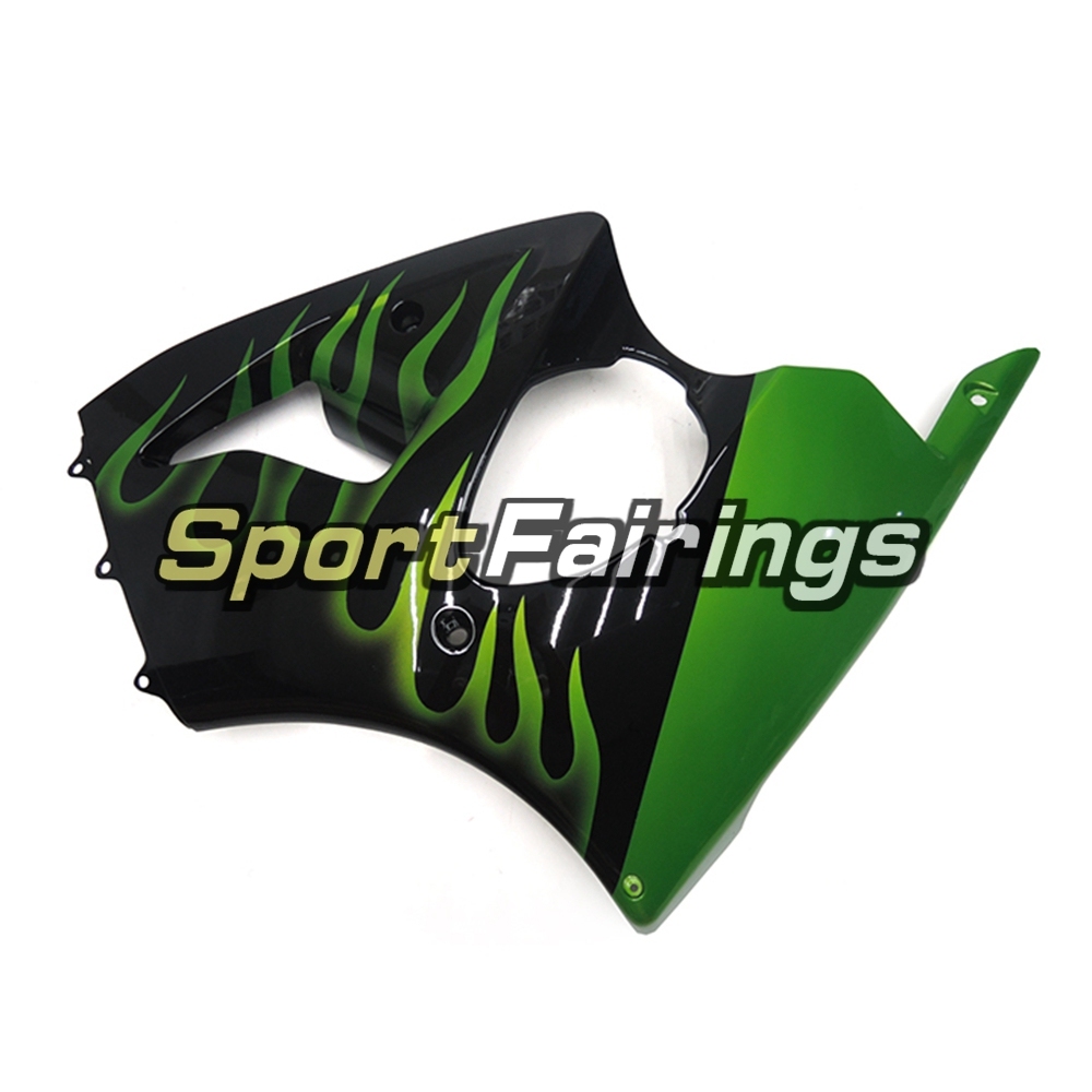 Fairing Kit Fit For Kawasaki ZX6R 2000-2002- Green Black Flame
