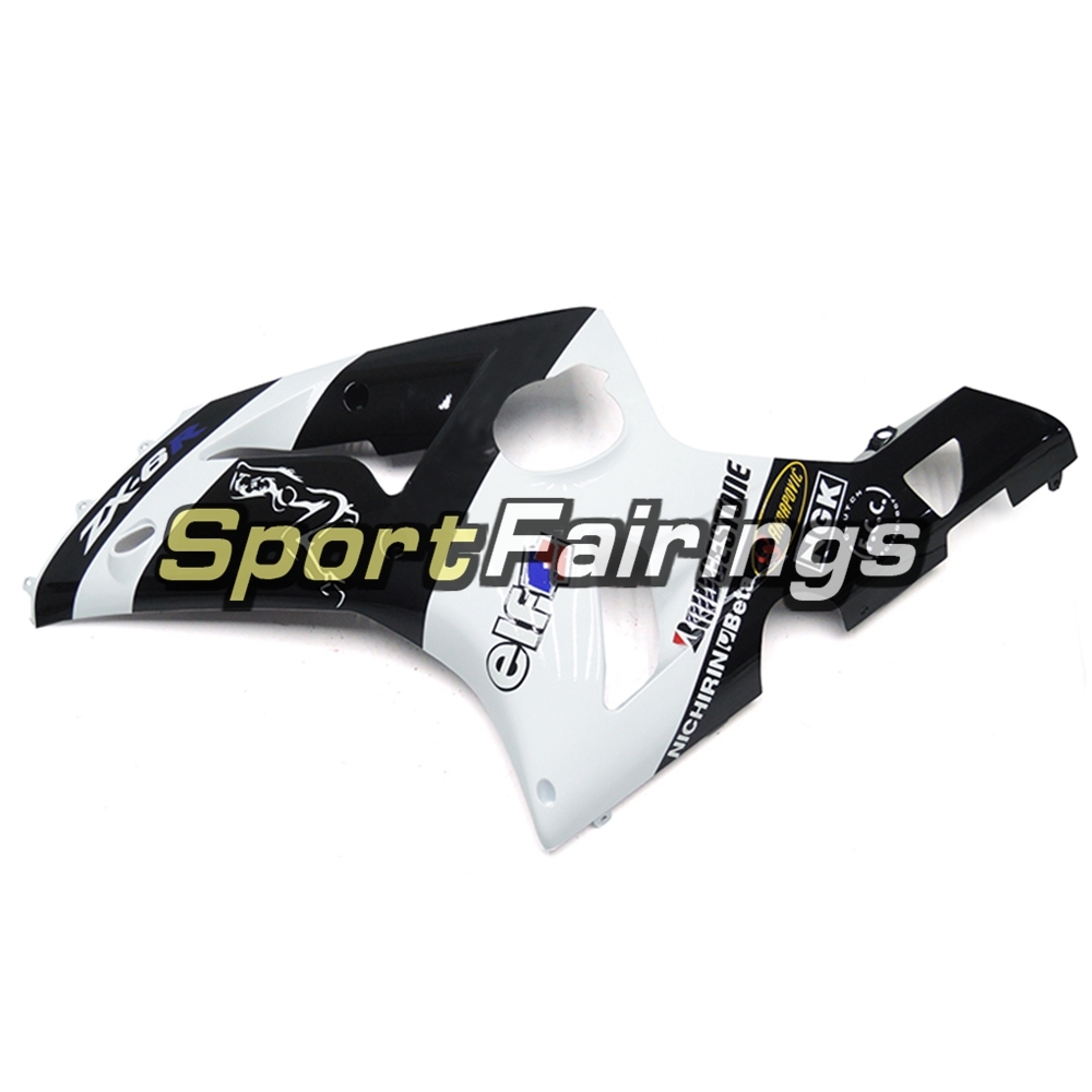Fairing Kit Fit For Kawasaki ZX6R 2003-2004- White Black