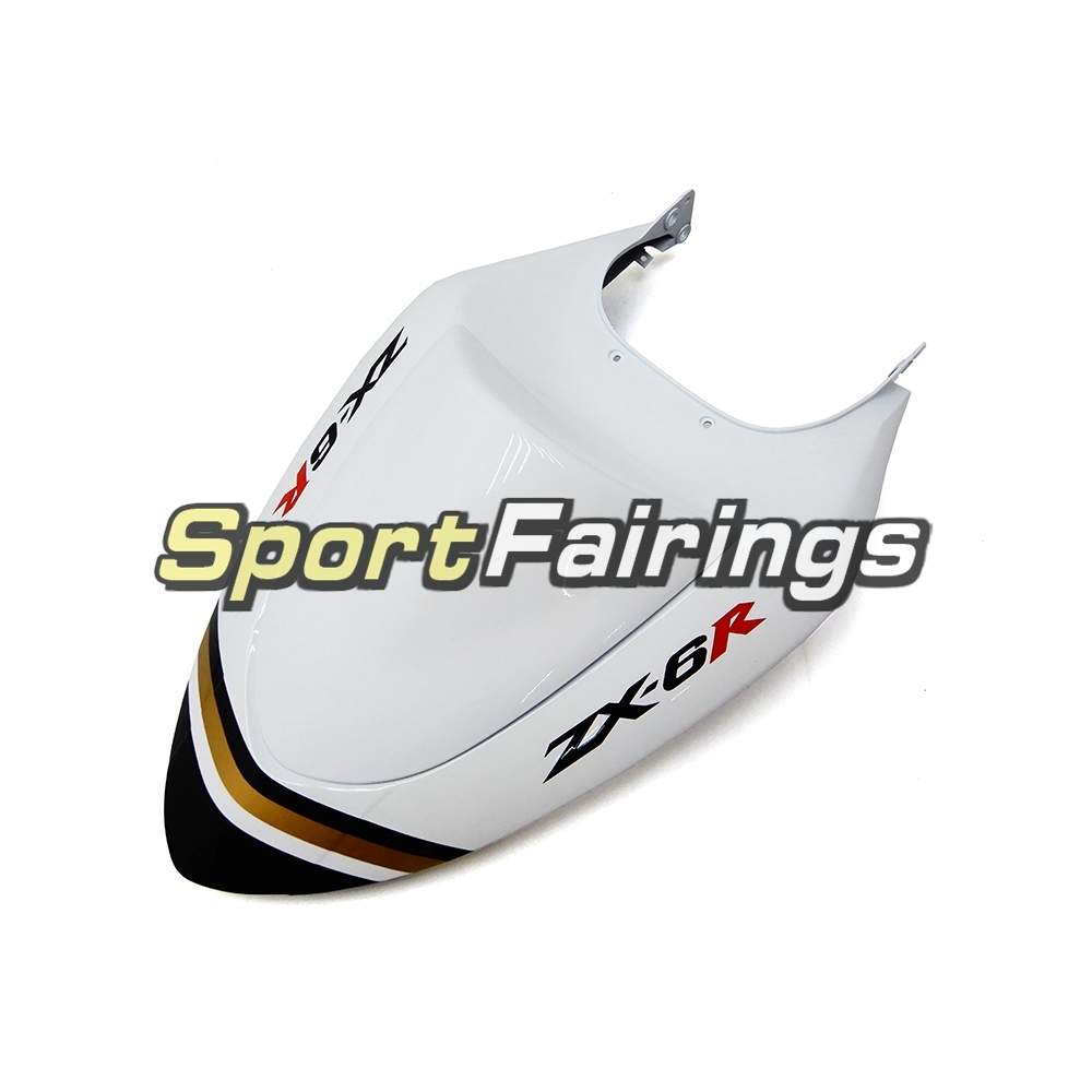 Fairing Kit Fit For Kawasaki ZX6R 2005-2006- Lucky Strike White Black