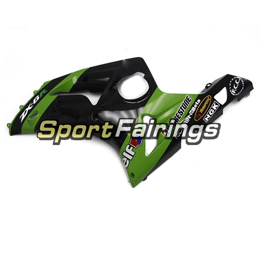 Fairing Kit Fit For Kawasaki ZX6R 2003-2004- Green Black