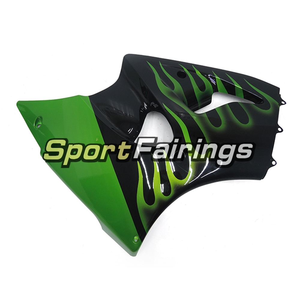 Fairing Kit Fit For Kawasaki ZX6R 2000-2002- Green Black Flame
