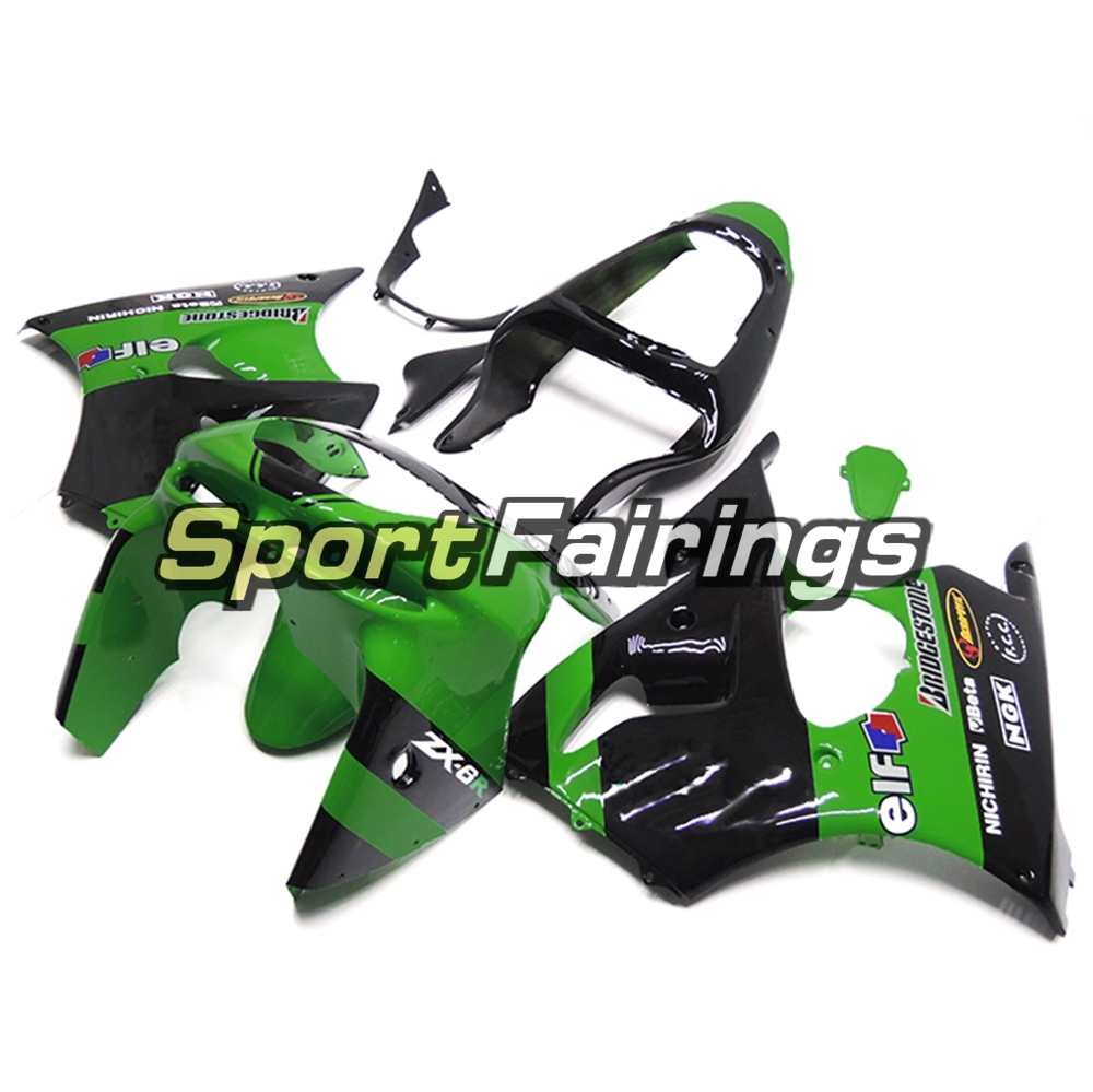 Fairing Kit Fit For Kawasaki ZX6R 1998 1999-Elf Green Black