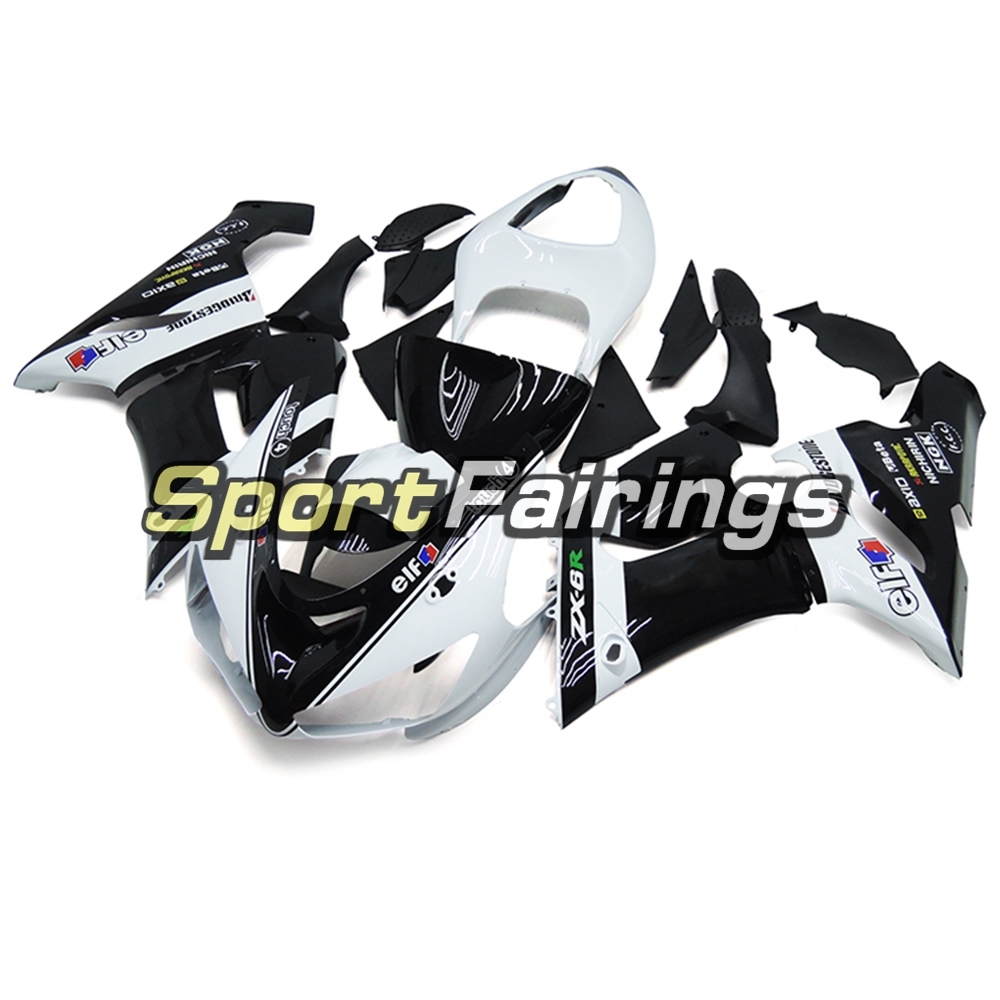 Fairing Kit Fit For Kawasaki ZX6R 2005 - 2006 - Elf White Black