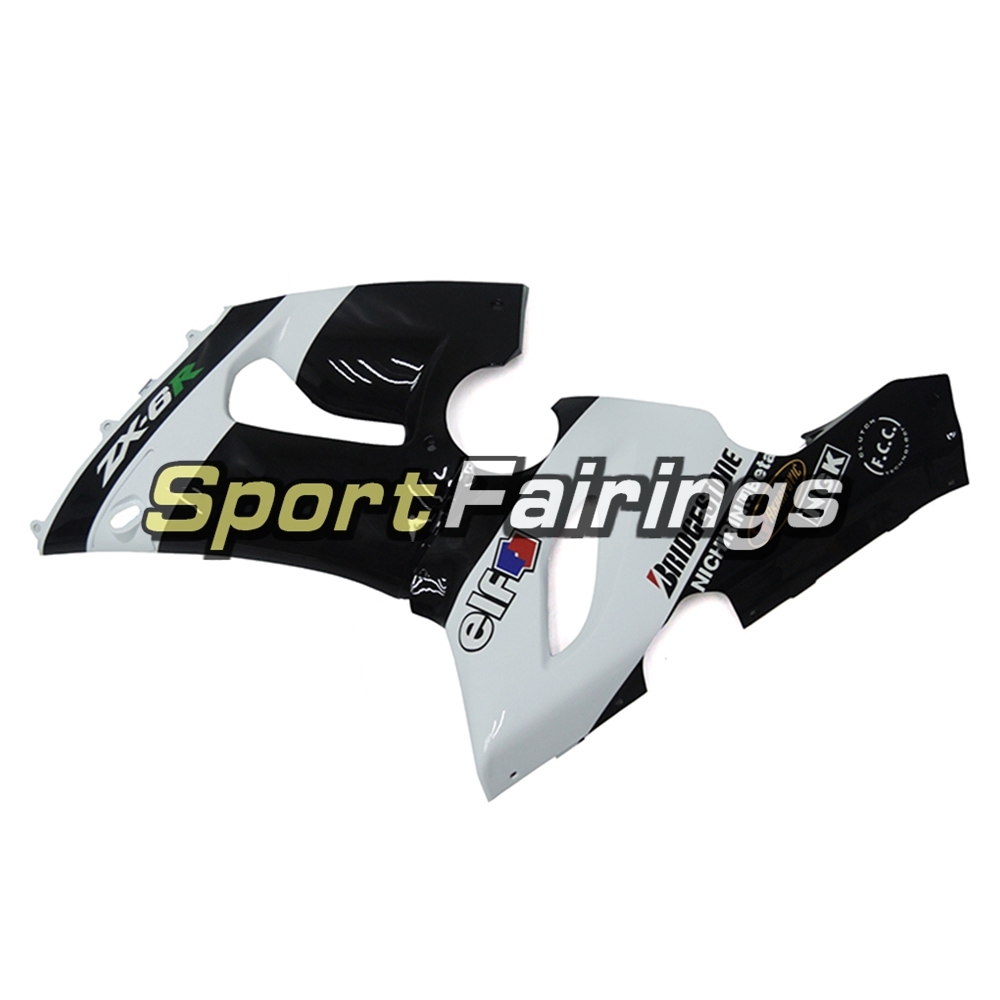 Fairing Kit Fit For Kawasaki ZX6R 2005 - 2006 - Pearl White Black