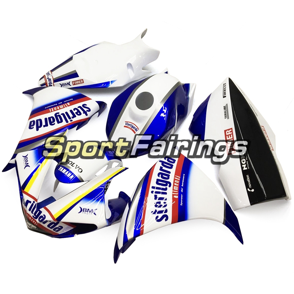 Fiberglass Racing Fairing Kit Fit For Yamaha YZF R1 2009 - 2011 - White Blue