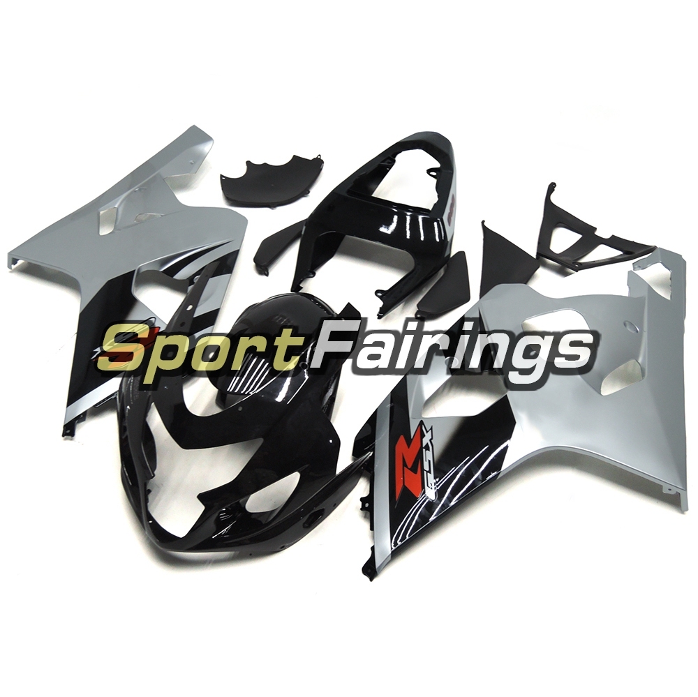 Fairing Kit Fit For Suzuki GSXR600 750 2004 - 2005 - Black Silver