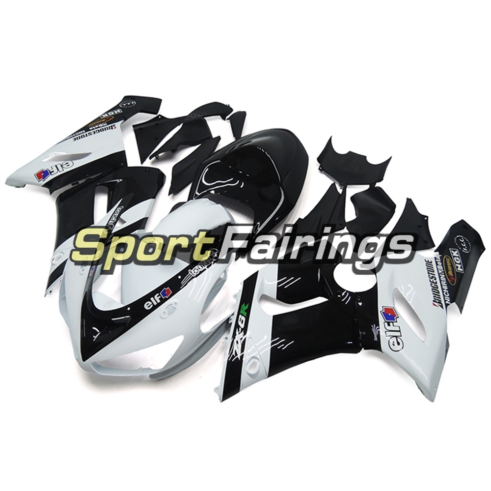 Fairing Kit Fit For Kawasaki ZX6R 2005 - 2006 - Pearl White Black