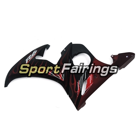 Fairing Kit Fit For Yamaha YZF R6 2005 -  Black Red Flames