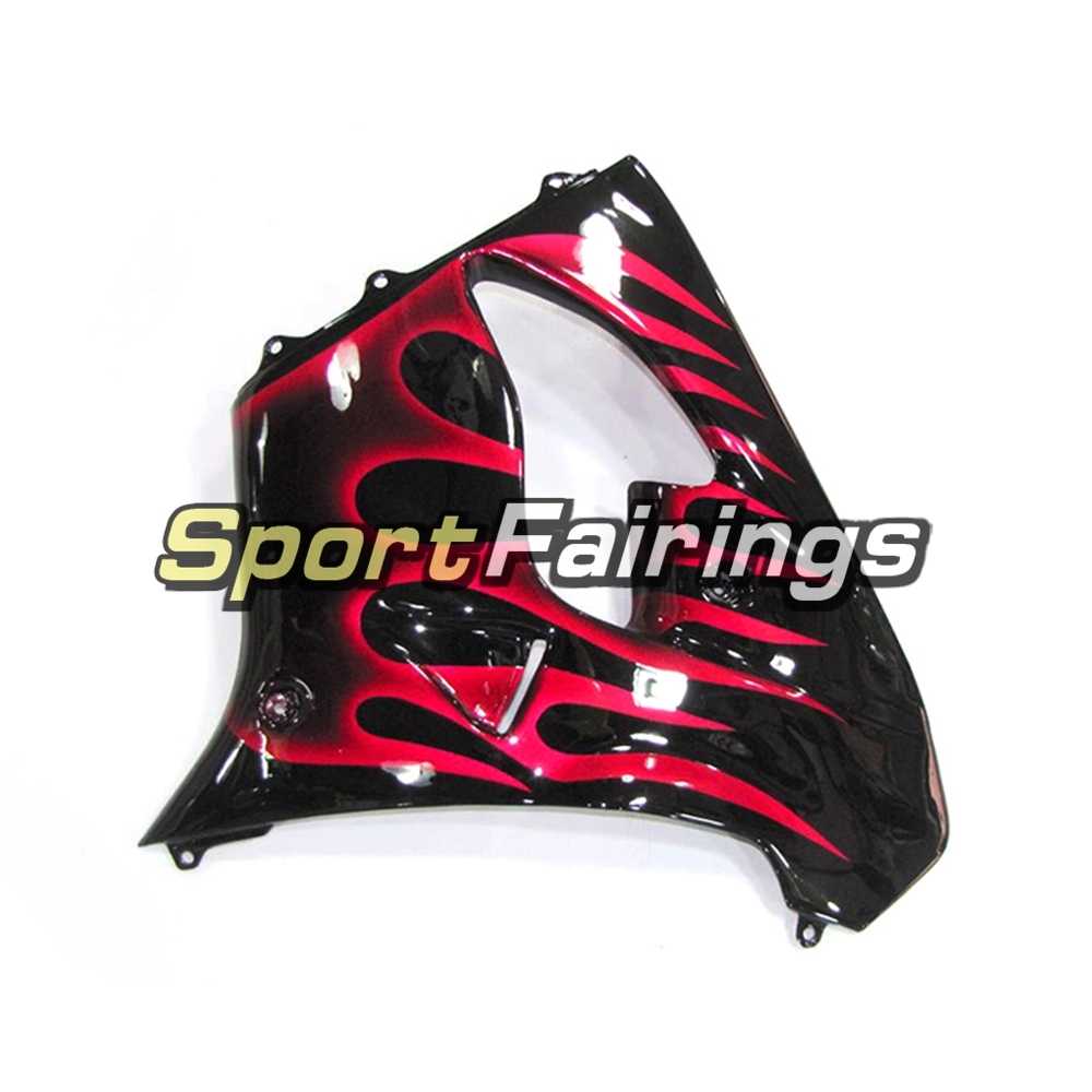Fairing Kit Fit For Kawasaki ZX9R 2000 - 2001 - Black Red Flame