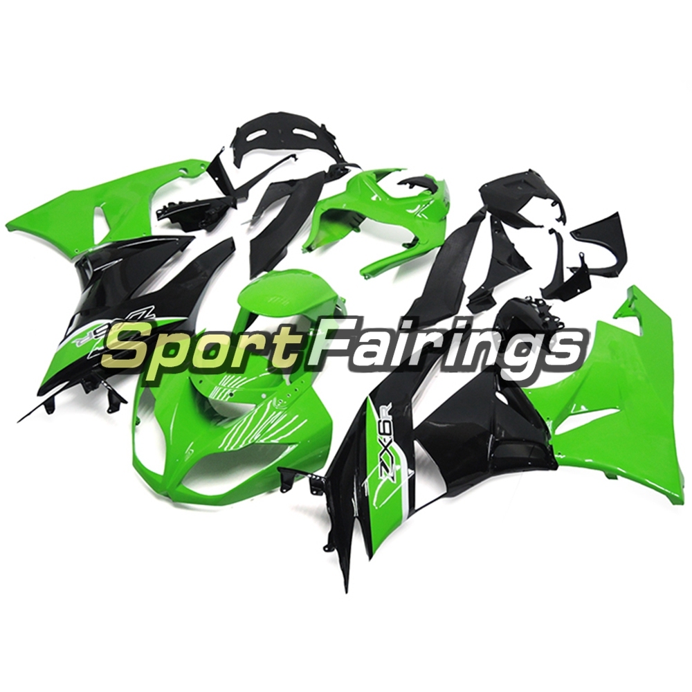 Fairing Kit Fit For Kawasaki ZX6R 2009 - 2010 - Green Black