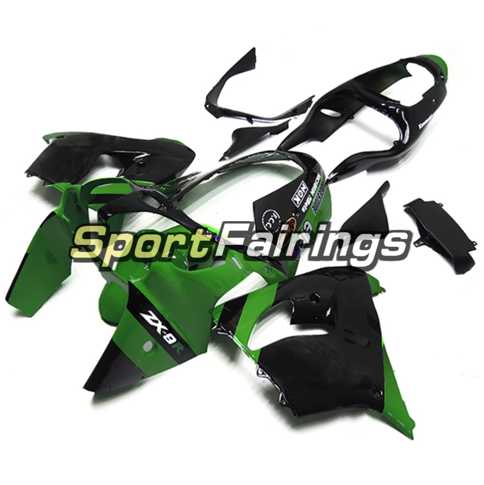 Fairing Kit Fit For Kawasaki ZX9R 2000 - 2001 - Elf Green Black