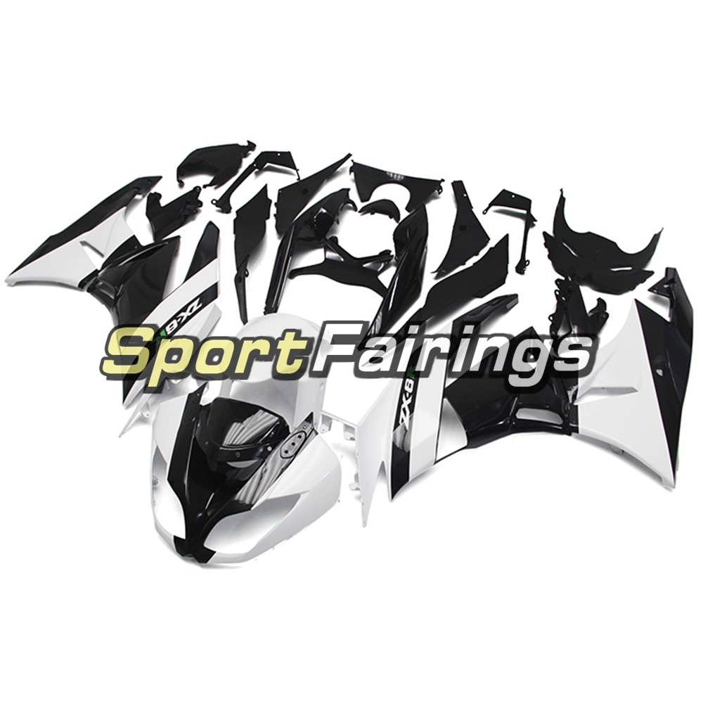 Fairing Kit Fit For Kawasaki ZX6R 2009 - 2010 - White Black