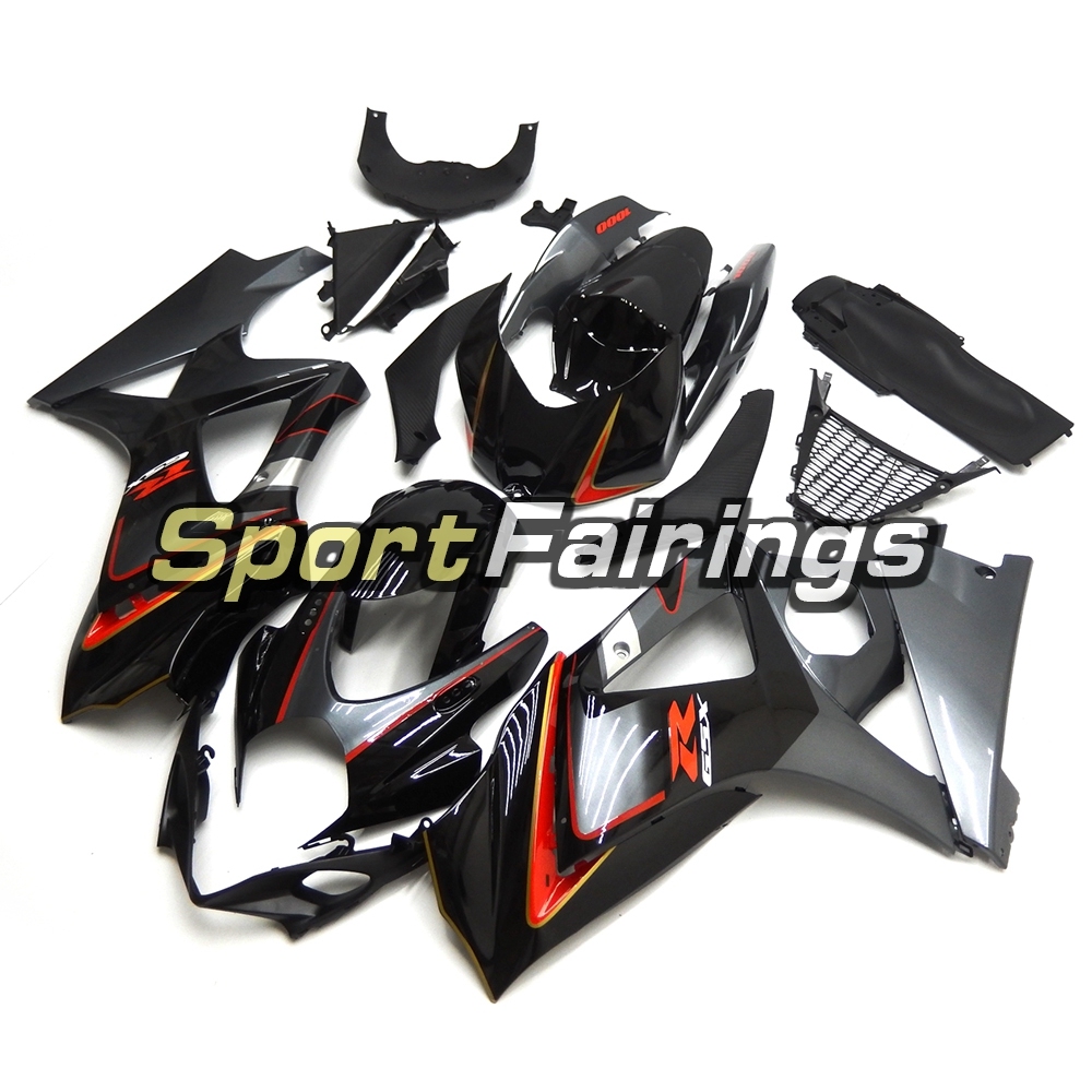 Fairing Kit Fit For Suzuki GSXR1000 K7 2007 - 2008 - Black Grey