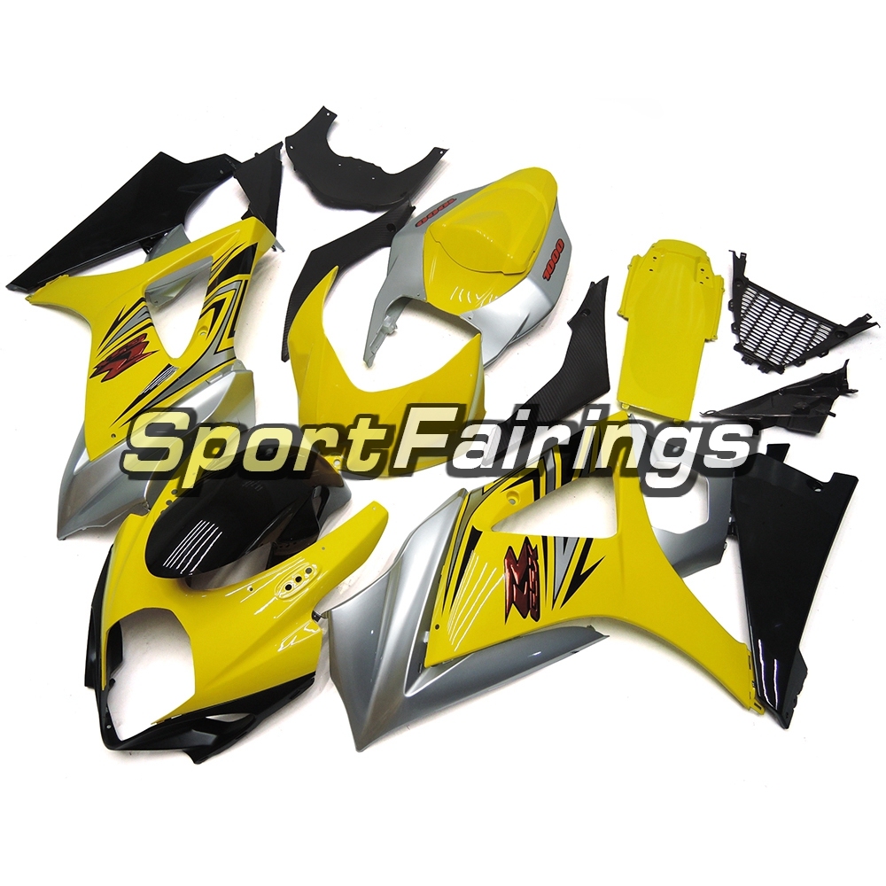 Fairing Kit Fit For Suzuki GSXR1000 K7 2007 - 2008 - Yellow Silver