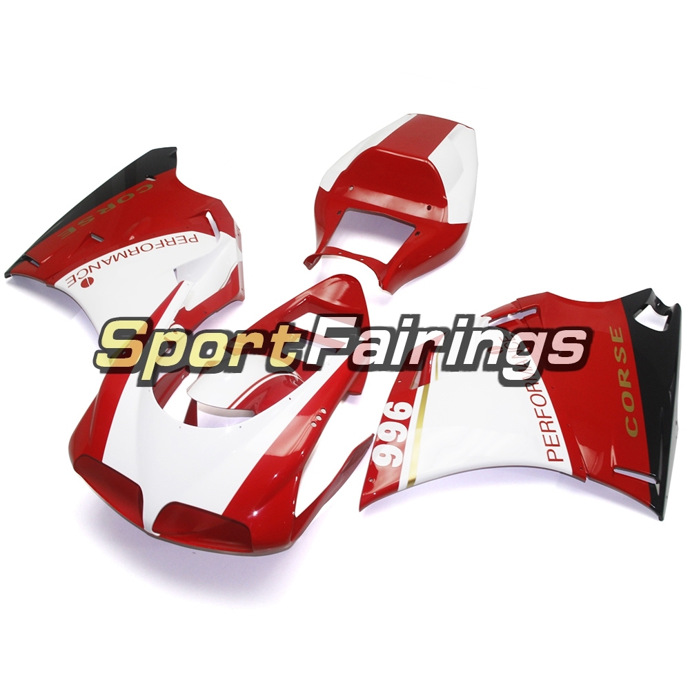 Fairing Kit Fit For Ducati 996/748/916/998 Monoposto 1996 - 2002 - Gloss Red White