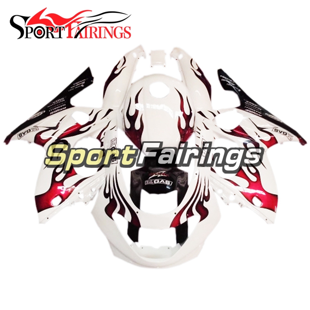 Fairing Kit Fit For Yamaha YZF600R Thundercat 1997 - 2007 - White Red Flames