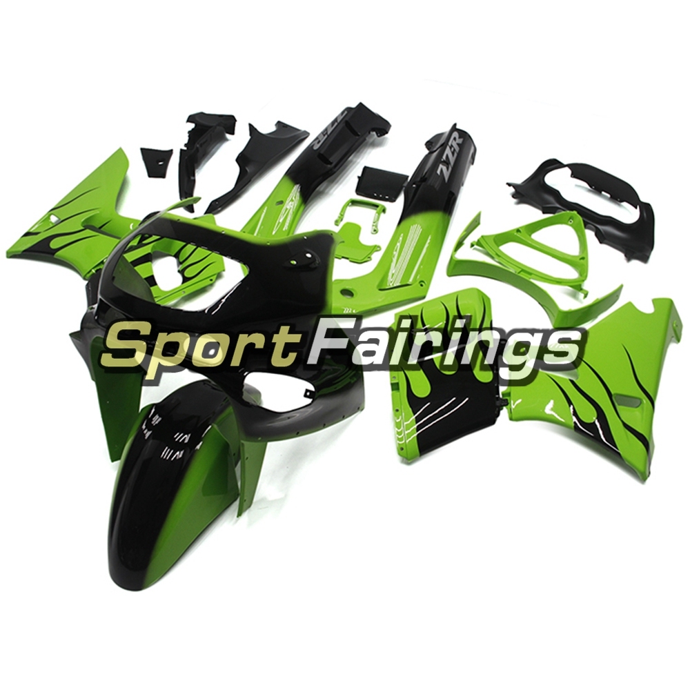 Fairing Kit Fit For Kawasaki ZZR400  1993 - 2007-Green Black Flame