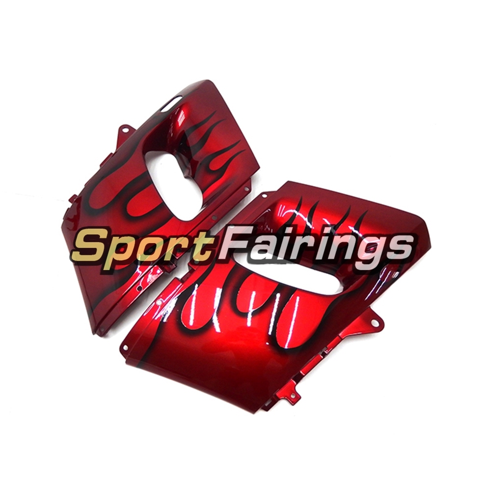Fairing Kit Fit For Kawasaki ZZR400  1993 - 2007-Red Black Flames